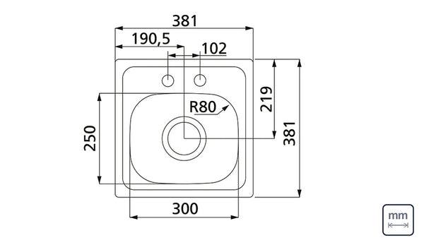 California 21 FX STD Single Sink T430 (NEW) Kitchen Sink